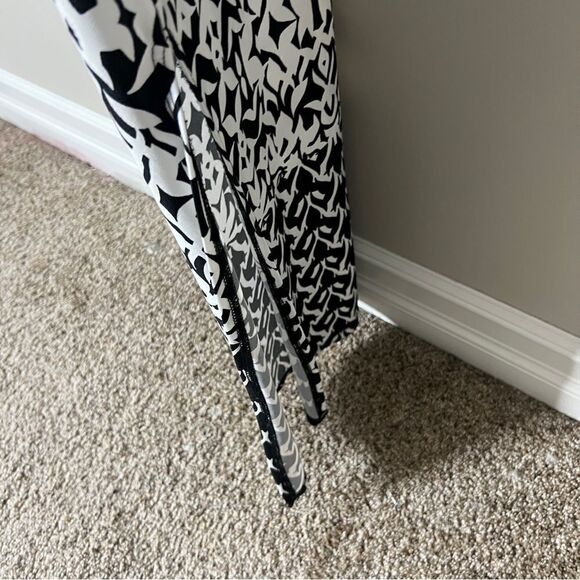 AB Studio Black White Spaghetti Strap Blouson Maxi. Dress Size Extra Large - Picture 7 of 7